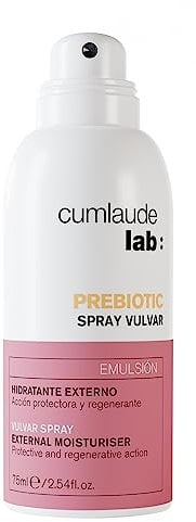 Cumlaude Lab - Prebiotic Spray, Bruma Vulvar Íntima, con Ácido Hialurónico, Probióticos y Prebióticos, Reishi y Centella Asiática, Protege, Regenera, Hidrata y Calma - 75 ml