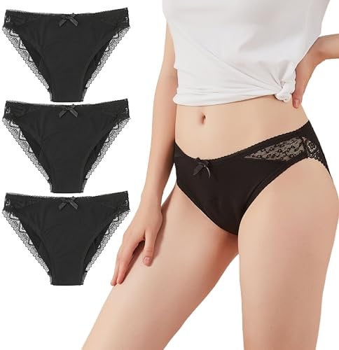 Femme Favor Periodenunterschwäsche Starke Blutung | 3er Periodenunterschwäsche Set, Perioden Unterwäsche aus Baumwolle| Unterhosen Damen mit Waschbeutel