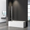 WDWRITTI Duschwand für Badewanne 90x140cm Duschwand Glas, 2-teilig Duschwand mit festem Segment Badewannenaufsatz, Duschabtrennung Badewanne mit 6mm Nano Easy Clean Glas