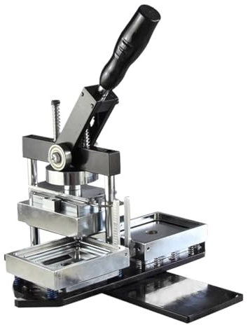 DELURA Button Maker Machine Rectangle Shape 80 * 53mm Fridge Magnet Button Badge Making + Paper Cutter + 100pcs Component for Custom Pin Badges