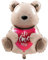 Folat 63794 Romantische Love Deko Folienballon befüllbar mit Helium - Ombre Love - Braunbär I Love You“ - 56 cm. für Hochzeit Valentinstag oder Muttertag
