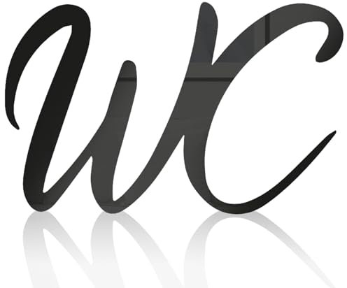 WC Schild WC Schild Selbstklebend WC Türschild WC Aufkleber tür WC Deko Gäste WC WC Deko für Innen und Außenbereiche Wc Aufkleber Männer und Frauen,Selbstklebend,Schwarz,15×10 cm