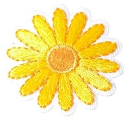 MYMERCERY Heißklebeaufkleber Gänseblümchen gelb 3,3cm x 3,3cm