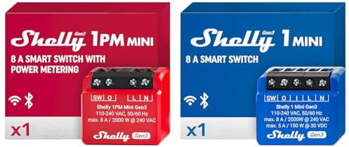Shelly 1PM Mini Gen3 | WiFi & Bluetooth Smart Switch Relais & 1 Mini Gen 3 | WiFi & Bluetooth Smart Switch Relais 1 Kanal 8A