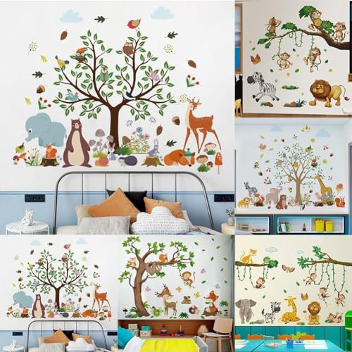 Wecken Sie Fantasie und Kreativität mit niedlichen Affen-Wandaufklebern für Kinderzimmer (D)