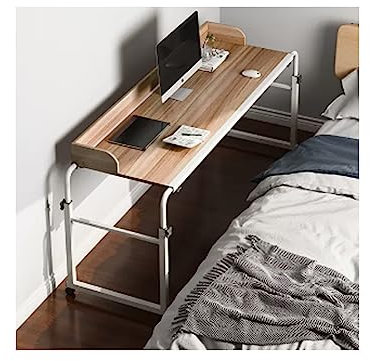 Tavolo regolabile in altezza per computer con ruote, postazione di lavoro in piedi per telaio del letto, vassoio da scrivania per letto doppio, matrimoniale, king size