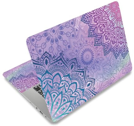 PLIGREAT 3Pcs Pegatinas de Piel para portátiles Calcomanías de Vinilo para PC Notebook Laptop Case Protector Films Pegatina Decorativa para portátiles Calcomanías Coloridas para portátiles Mandala