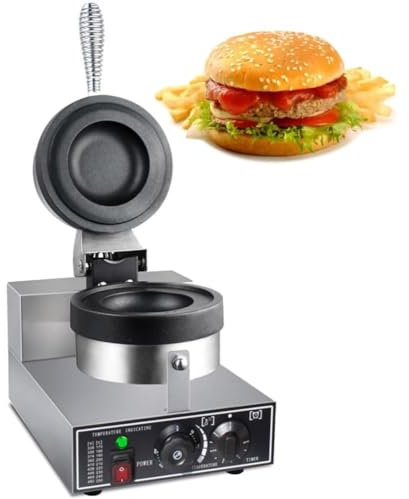 WANGYYDS Waffle Elettrico Commerciale per Hamburger, Pressa per Hamburger, Gelato alla Ciambella, Dessert, Pressa per Sandwich con Gelato, Scalda Krapfen Commerciale