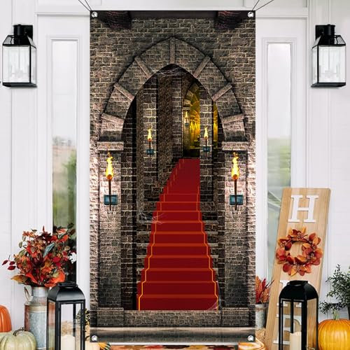 Cubierta y Pancarta de Puerta de Halloween, Decoración para Fiesta y Entrada de Casa Embrujada