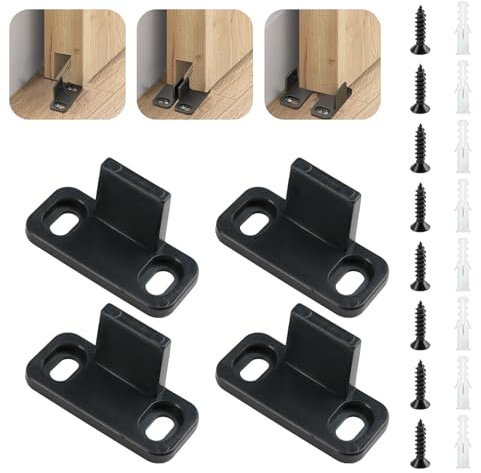 4PCS Guida Porta Scorrevole Porta Scorrevole Inferiore Guida Scorrevole per Pavimento Guida a Pavimento Guida Porta Scorrevo Guida per Porta Scorrevole Guide per Porte Scorrevoli Ideale per le Porte