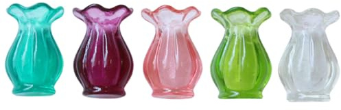 BESTonZON 5stücke Miniatur Vase Ornament Für Puppenhaus Kleine Figuren Miniatur Puppenhaus Zubehör Requisiten Für Mikrolandschaften Mini Gartendekor Pflanzgefäß Modell Dekor Mini Vasen Baste