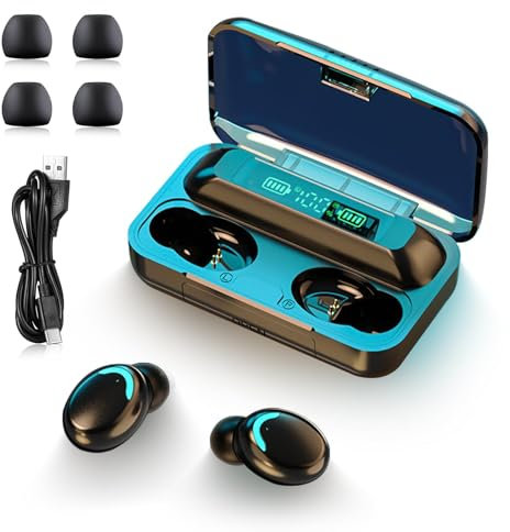 Cuffie Wireless Bluetooth 5.1 - Auricolari Senza Fili Con Microfono, Cancellazione Rumore, IP7 Impermeabili, Stereo HiFi