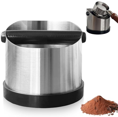 Recipiente para colador, acero inoxidable Knock Box para posos de café espresso, portafiltros, posos de café, para tu Barista Accesorios