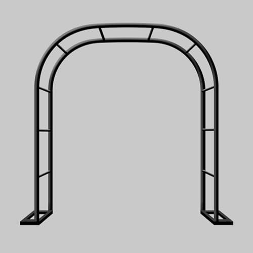 Metal Garden Arch with Steel Frame for Climbing Plants Heavy Duty Arbour for Roses and Flowers 2.4m Wide Black Archway