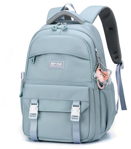 JANSBEN Wasserdichter Schulrucksack für Mädchen & Jungen, Mehrfachfach-Rucksack für Schule & Reisen, Bequeme Schultasche Ideal für 10-Jährige Kinder, Teenager & 5. Klasse, Blau