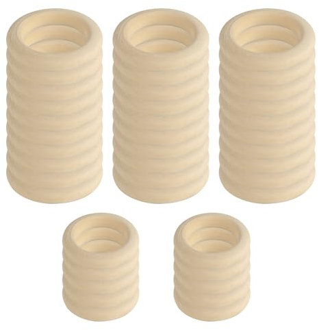 Pack of 40 Wooden Rings for Crafts, Macrame Rings,gardinenringe Holz,holzringe zum basteln,gNapkin Rings,Wooden Ring,Natural Wooden Hoops,for Arts & Crafts, DIY,Hanging Decoration Rings(35 mm, 55 mm)