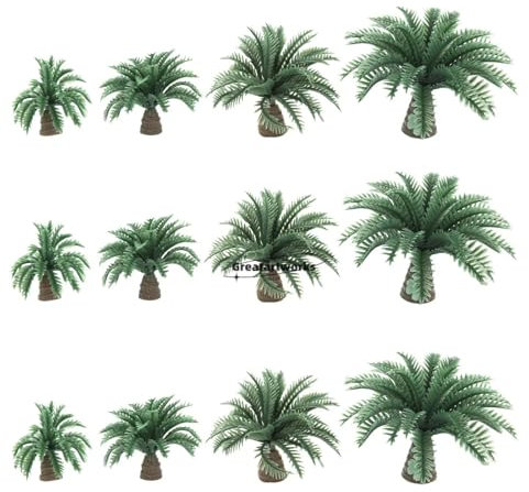 Landscape Supplies,20Pcs 2.5-4cm Dwarf Coconut Palm Trees Scenery Models Resin Bush Artificial Forest Railway Sand Table Craft