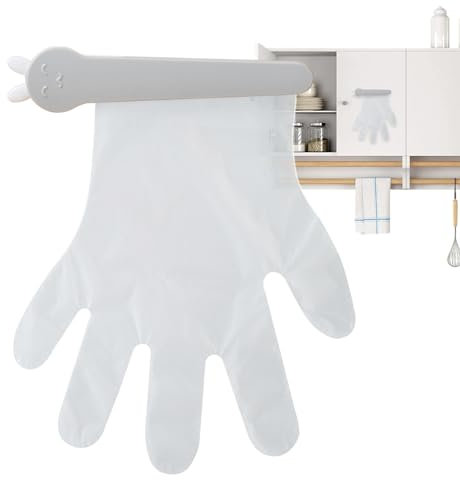 Uhngw Glove Holder For Wall Mount,D-isposables Glove Holder Organizer, Wall Mounted Gloves Holder With 100PCS Gloves, Hanging Gloves Storage Rack For Home Kitchen Closet, Food Service Supply