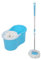 Balai avec Seau à Pédale, Balai Serpillière avec Seau Essoreur, Tête Pivotante 360°, Mops en Microfibre Lavables, pour Tous Types de Sols (Bleu)