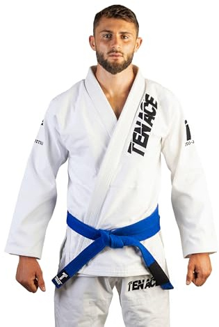 Tenace Kimono Premium Jiu Jitsu BJJ - Unisex Adulto Gi Para Entrenamiento y Competición - Hombres y Mujeres (Blanco, A3)