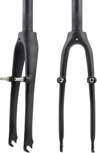 20in 451/406 Folding Bikes Rigid Forks 16in 305 BMX Front Fork 28.6mm Straight Tube Full Carbon Fiber V Brake Bike Forks 74mm Quick Release Bikes Hard Fork QR(Matte black A,16IN)