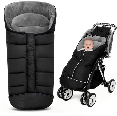 SGZIOO Fußsack Kinderwagen mit Reißverschluss und Kapuze, Wasserdicht Winterfußsack Buggy, Winddicht Fusssack Kinderwagen Baby Winter, Rutschfest Warme Kinderwagen Fußsack Winter für Alle Kinderwagen