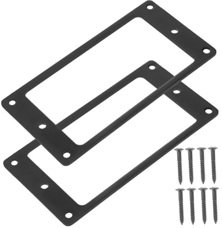 2 Satz Flache Metall Tonabnehmerabdeckungen für E-gitarren | Schwarz, Aluminiumlegierung, Einfache Montage und Präzise Passform, Universell Einsetzbar