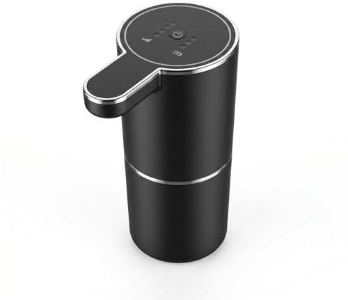 Mepham-Seifenspender ohne Kontakt, automatisch, mit USB-C-Aufladung, 3 einstellbare Seifenstufen, bürstenloser Motor, wasserdicht，Eingebaute nur Flüssigkeiten akzeptieren Keine Feststoffe