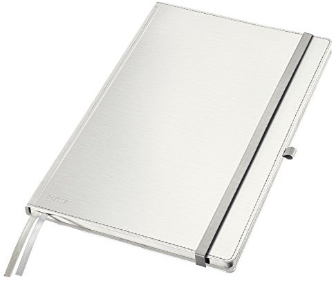 Leitz A4 Notizbuch, 80 Blatt, Hardcover, Linierte Seiten, Inkl. 2 Lesezeichen, Style, Arktik Weiß, 44750004