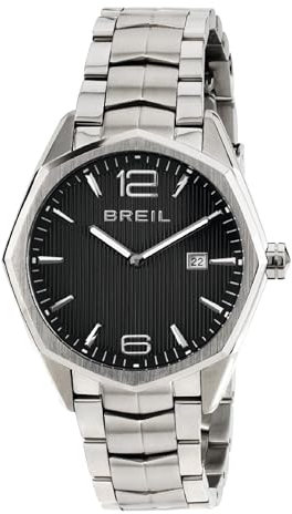 Breil Orologio TW1705 UOMO EIGHT quadrante MONO-COLORE NERO movimento SOLO TEMPO - 2 LANCETTE QUARZO e BRACCIALE ACCIAIO ARGENTO