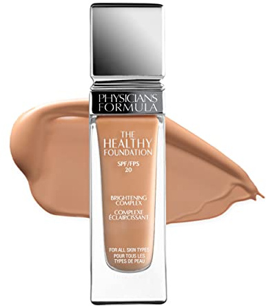 Physicians Formula - The Healthy Foundation SPF 20 - Long-wearing Foundation with Lightweight, Medium Coverage - with Brightening Complex, Hyaluronic Acid, Vitamin A, C& E Antioxidant Blend - MN3