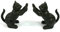 Black Ginger Set of 2 Cast Iron Cat Bookends/Door Stops - Playful Feline Design, for Cat and Book Lovers