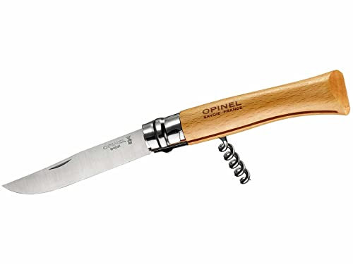 Couteau tire-bouchon OPINEL - N°10 - Lame inox - Lame 10cm - Manche en hêtre