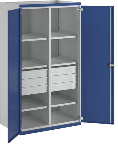 ANKE | Schwerlastschrank mit Trennwand | 6 Schubladen à 120 mm | HxBxT 1950 x 1084 x 690 mm