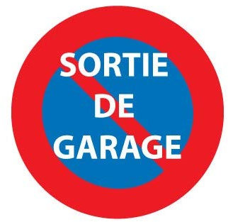 Autocollant Interdiction de stationner logo 2-1sortie de garage sticker adhesif Taille : 8 cm