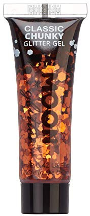 Gel mit klassischem grobkörnigen Glitter von Moon Glitter - 12ml - Kupfer-Bronze - Glitzer Gesichtsfarbe