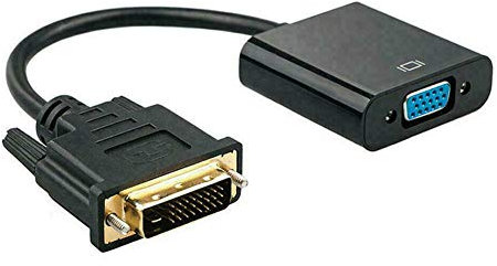 Aukson K30 DVI auf VGA Adapter Kabel 24+1 Stecker auf VGA Buchse, 1080P Full HD Konverter, Plug & Play, Kompatibel mit PC Laptop Monitor Projektor, 23cm