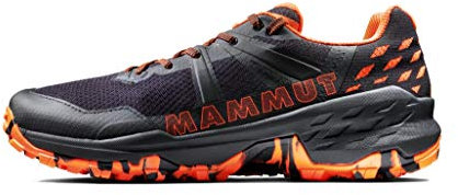 Mammut Sertig II Low Men | Wanderschuhe für Herren, Outdoor Sportschuhe, Leichte Bergschuhe, Schuhe für Hiking & Trekking, Freizeitschuhe für Sport | Black-Vibrant Orange, 10.5