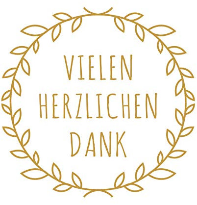 Super Idee 90 kleine runde Aufkleber Vielen Herzlichen Dank 4cm Durchmesser Selbstklebende Sticker für Hochzeit Taufe Kommunion Geburtstag Gastgeschenke give-Away Deko Feste Geschenke Präsente