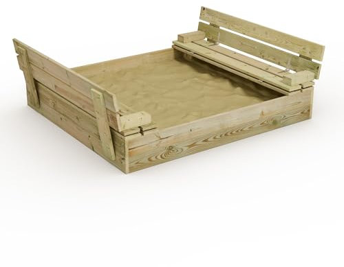 WICKEY Caja de Arena de Madera Flip, 110 x 125 cm, con Tapa abatible.