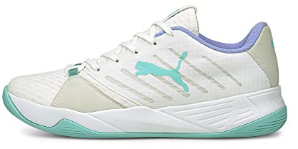 PUMA Unisex Accelerate Pro W+ Hallenturnschuh, White-Elektro Aqua-Elektro Purple, 38 EU