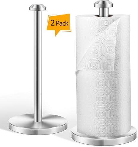 AOSION - Porta asciugamani di carta da appoggio per cucina, camera da letto e bagno, in acciaio INOX spazzolato, 35 cm, colore: Argento