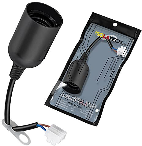 ISOLATECH 1pc E27 noir plastique douille de rénovation douille de chantier (max.250V/4A) ampoules pour home plafond installation cuisine réfrigérateur salle de bain support encastrer