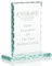 EIO Gifts Personalised 6.75 Decorative Edge Rectangular Glass Trophy/Award, Engraved With Your Text, Custom Award for Employee of the Month, Retirement, Leadership All Sports. (Custom Text & Logo)