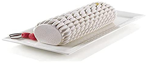 silikomart | Moule à gâteau en Silicone BÛCHE QUENELLE moderne, antiadhésif, Lot de 1 Moule à gâteau, Design 3D, 243 x 90 mm, h 77 mm, Volume 1,3 ml, Made in Italy