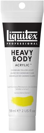 Liquitex 8870120 Professional Heavy Body Acrylfarbe in Künstlerqualität mit ausgezeichneter Lichtechtheit in buttriger Konsistenz, 59ml Tube - Kadmiumgelb hell