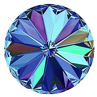 2 stk SWAROVSKI CRYSTALS Stones Rivoli 1122 Chaton, 12 mm Crystal Bermuda Blue (Swarovski-Kristalle Steine Rivoli 1122 Chaton Blau)