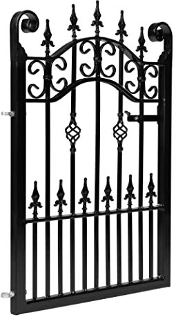 metal garden gate, single gate, wrought iron style, Ribchester Design, galvanised & powder coated black (width of opening 3ft/height 43)