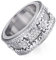 GAOFG Diamond Ring Gypsophila Rotierbarer mit Full Diamond, Anti-Angst-Stressabbau Viel Glück Kristallringe Schmuck Accessoires für Männer Frauen Liebhaber Geschenke,Silber,11