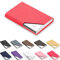 Waylipun Porte-Cartes de Visite Professionnel en Cuir synthétique et Acier Inoxydable - Garde Les Cartes de Visite en Parfait état - Porte-Cartes Fin en métal avec Fermeture magnétique, Rouge